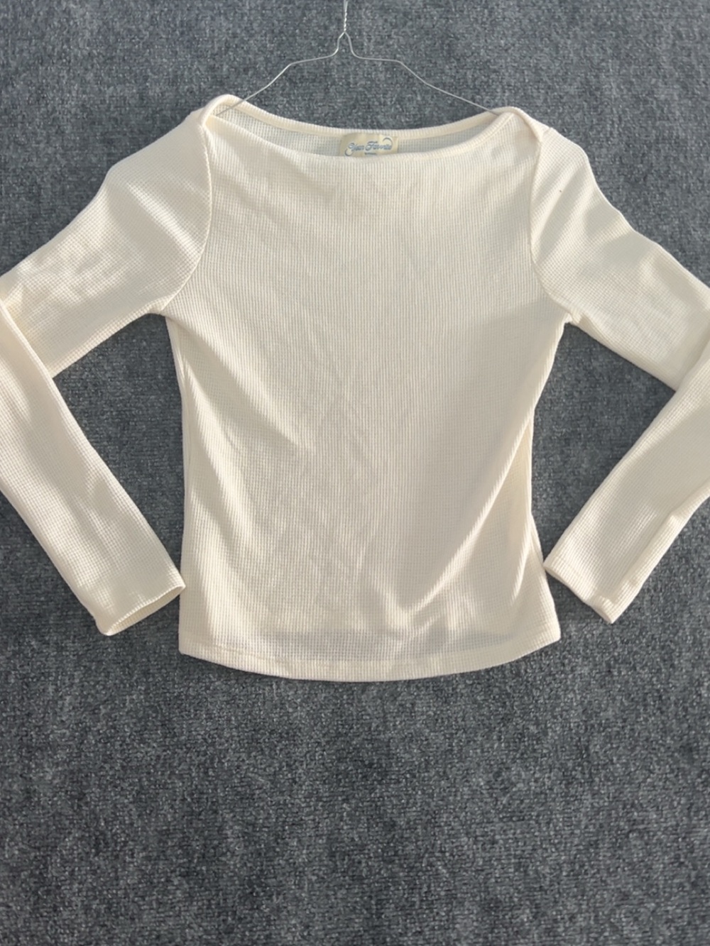 PacSun Long-Sleeve Cream Ribbed Top Size S